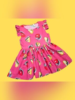 Handmade, Upcycled Vintage 1990's Strawberries and Pears Tablecloth Dress Size S